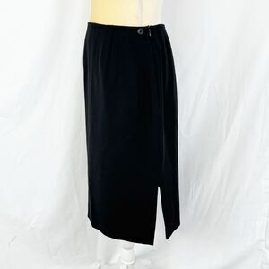 Jones New York Vintage Triacetate Pencil Straight Slit Career Skirt Size 8 Black